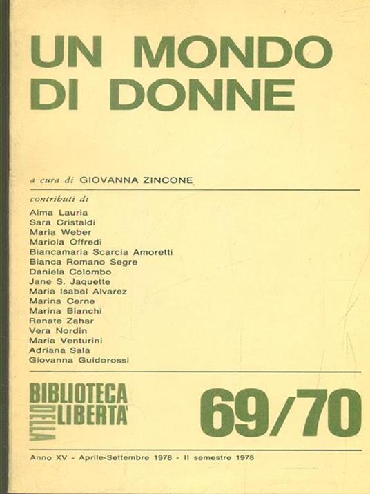 Biblioteca della libertà 69/70 Un mondo di donne - 10