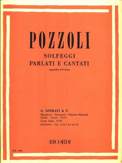 Solfeggi parlati e cantati. Appendice al 3° Corso - Ettore Pozzoli - 2