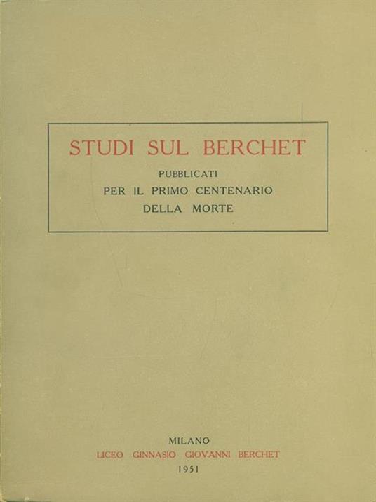 Studi sul Berchet - copertina