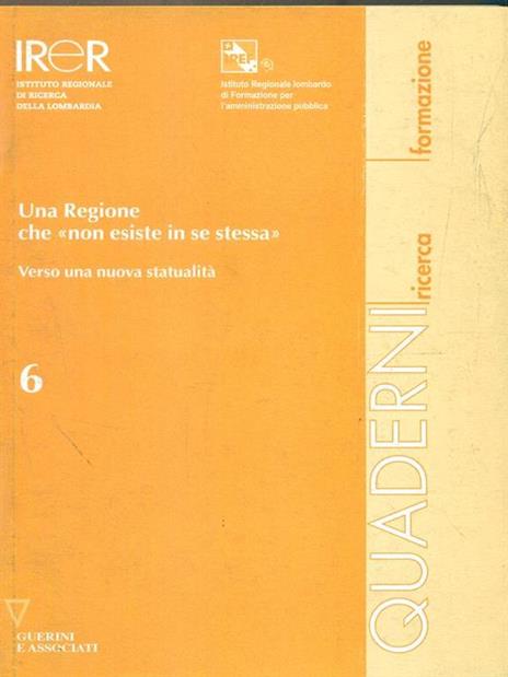 Una regione che non esiste in se stessa 6 - copertina