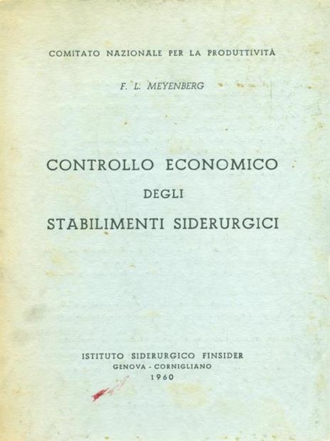 Controllo economico degli stabilimenti siderurgici - copertina