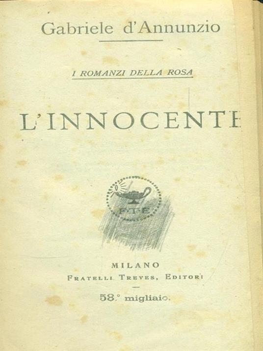 L' innocente - Gabriele D'Annunzio - copertina