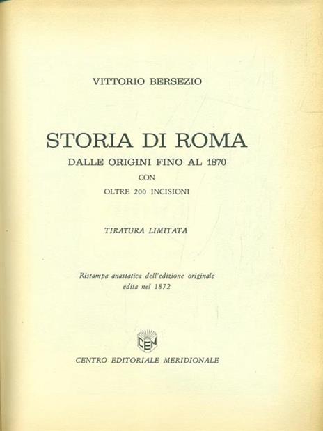 Storia di Roma dalle origini fino al 1870 - Vittorio Bersezio - 4