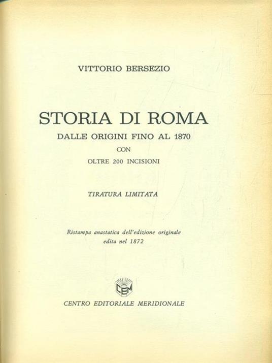 Storia di Roma dalle origini fino al 1870 - Vittorio Bersezio - 4