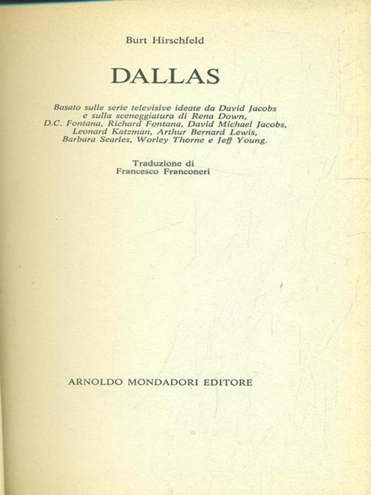 Dallas - Burt Hirschfeld - copertina