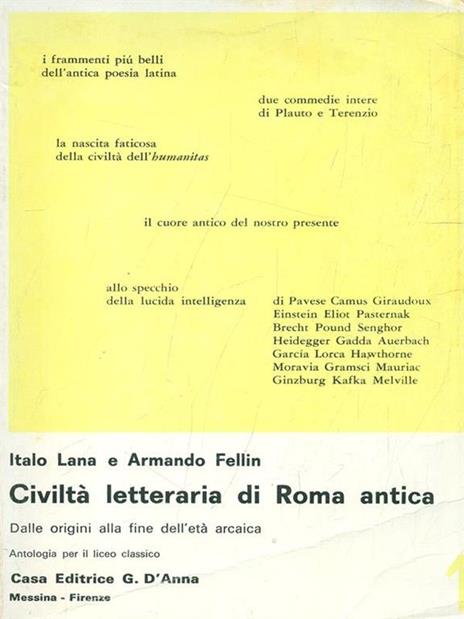 Civiltà letteraria di Roma antica 1 - 2