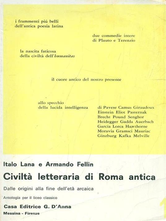 Civiltà letteraria di Roma antica 1 - 4