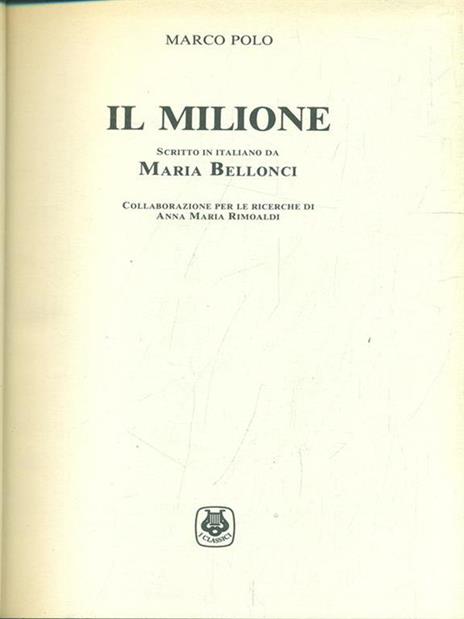 Il Milione - Marco Polo - copertina