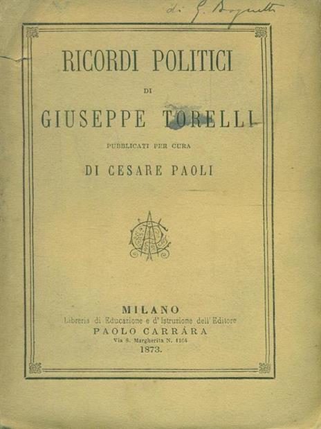 Ricordi politici - Giuseppe Torelli - 10