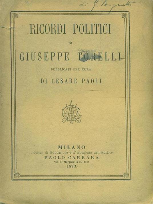 Ricordi politici - Giuseppe Torelli - 3