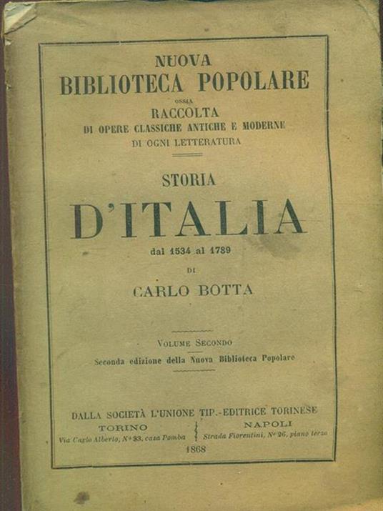 Storia d'Italia dal 1534 al 1789 volume secondo - Carlo Botta - 3
