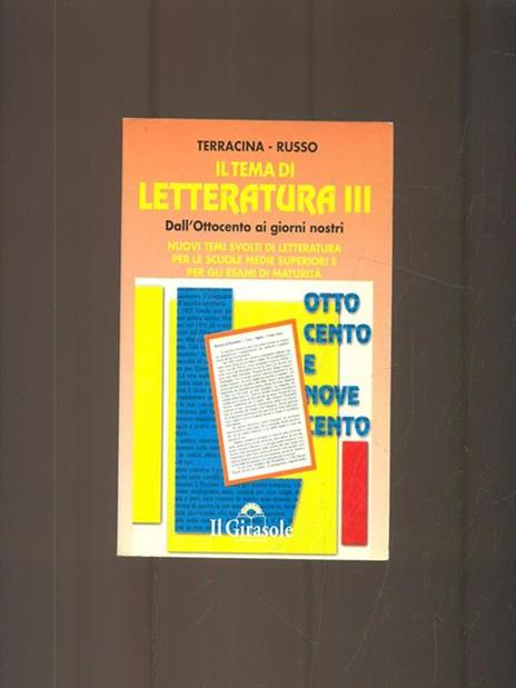 Il Tema di Letteratura III - Terracina,Russo - copertina