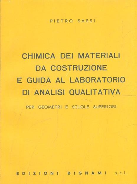 Chimica dei materiali da costruzione - Pietro Sassi - copertina