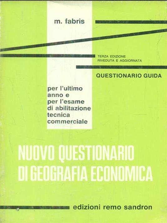 Nuovo questionario di geografia economica - M. Fabris - copertina