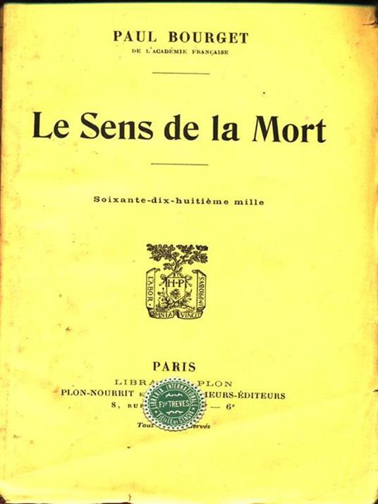 Le Sens de la Mort - Paul Bourget - 2