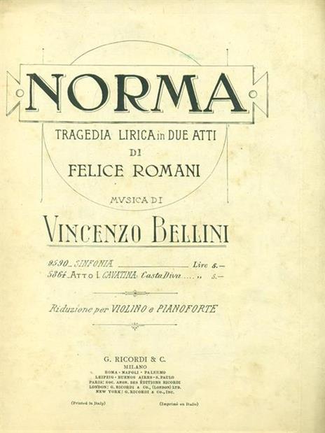 Norma - Vincenzo Bellini - copertina