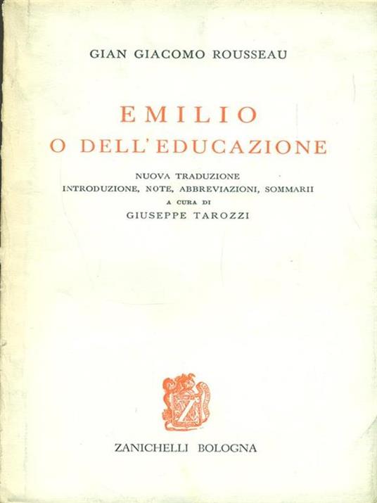 Emilio o dell'educazione - Jean-Jacques Rousseau - copertina