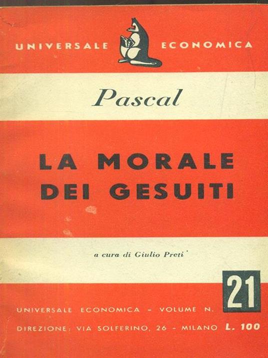 La morale dei gesuiti - Blaise Pascal - copertina