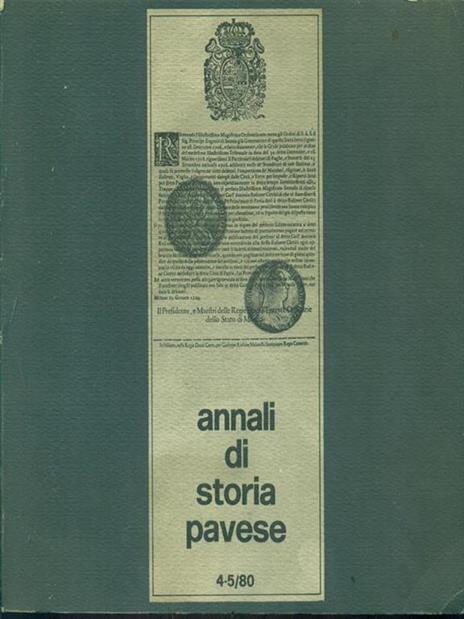 Annali di storia pavese 4-5/80 - copertina