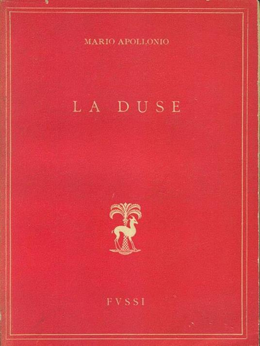 La duse - Mario Apollonio - copertina