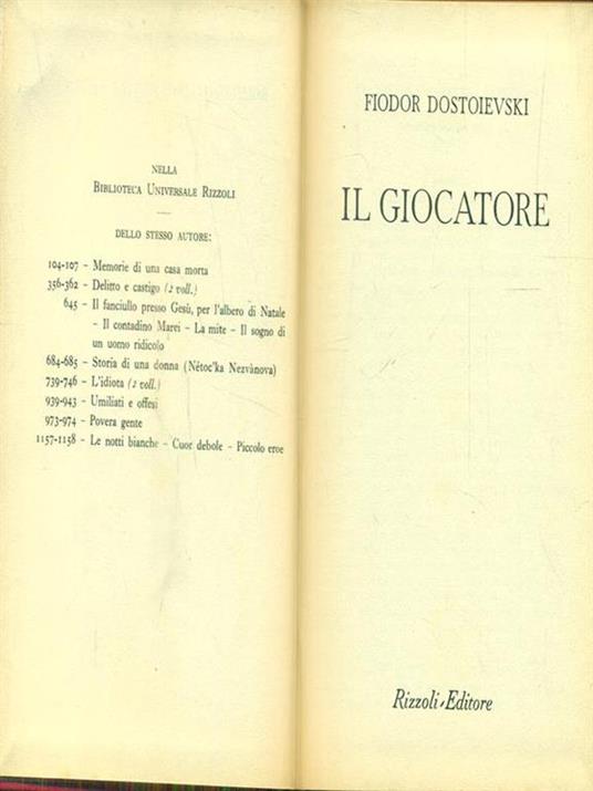 Il giocatore - Fëdor Dostoevskij - Feltrinelli Editore