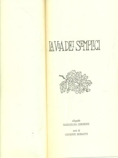 La via dei semplici - Leboroni,Borsatti - copertina