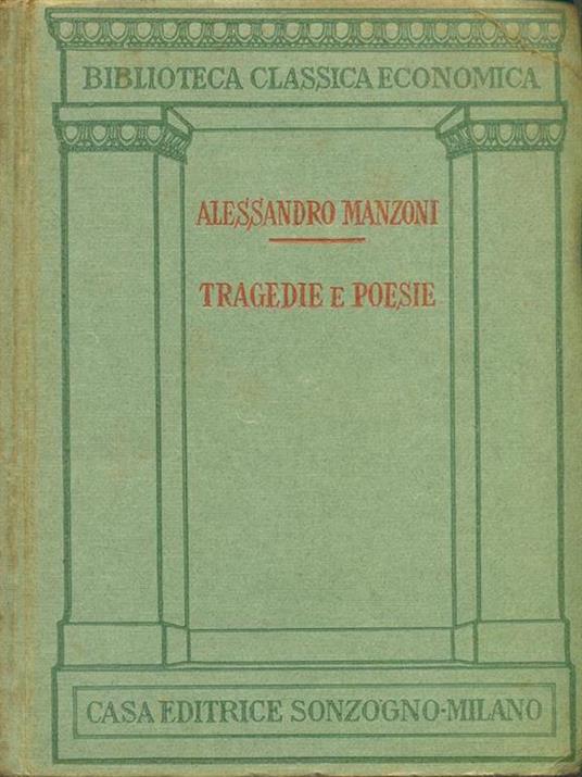 Tragedie e poesie - Alessandro Manzoni - copertina