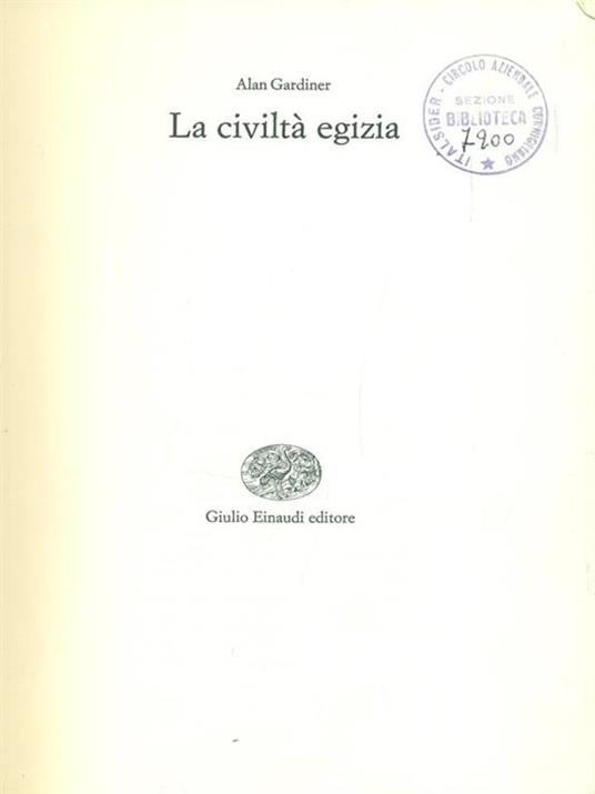 La civiltà egizia - A. Gardiner - copertina