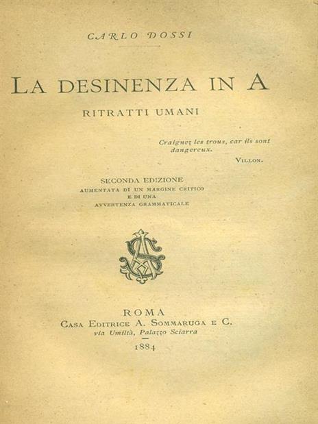 La desinenza in A - Carlo Dossi - copertina