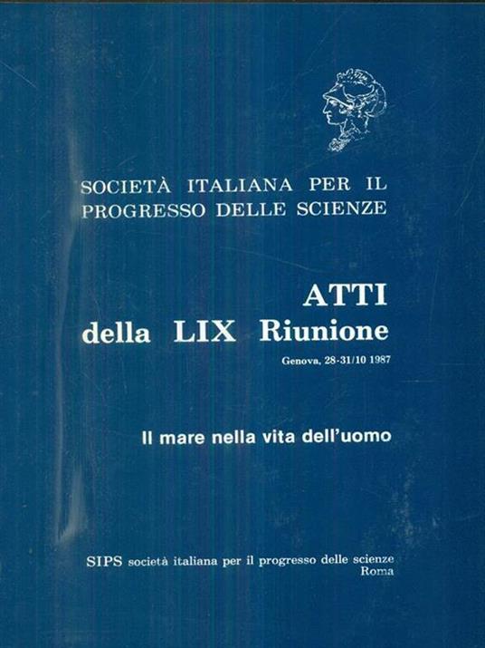 Atti della LIX Riunione. Genova 1987 - copertina