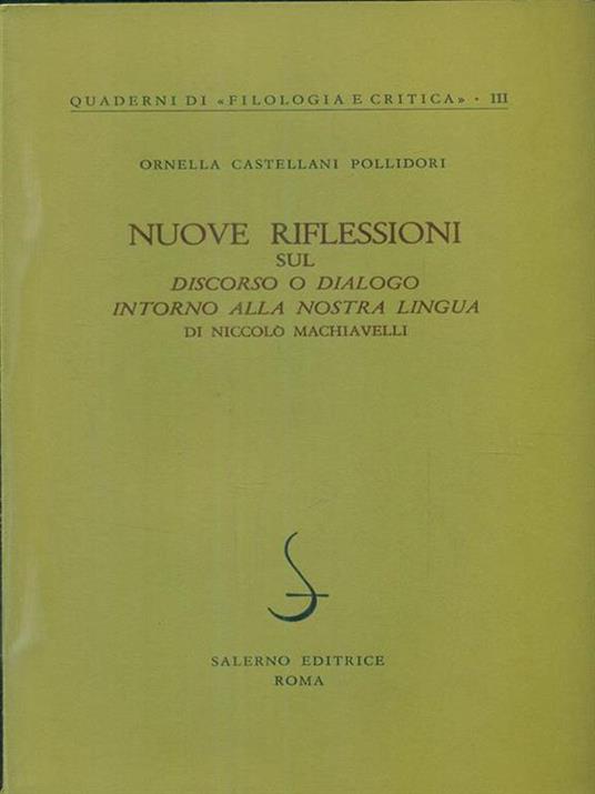 Nuove riflessioni sul discorso o dialogointorno alla nostra lingua - Ornella C. Pollidori - copertina