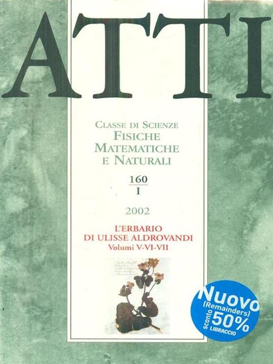 Atti. Classe di scienze fisiche matematiche e naturali 160/I. 2002 - 10