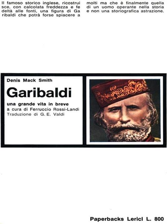 Garibaldi - Denis Mack Smith - copertina