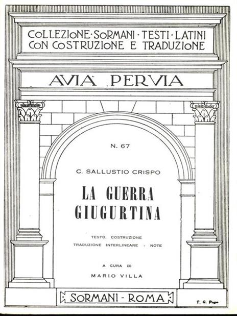 La guerra giugurtina - C. Crispo Sallustio - copertina