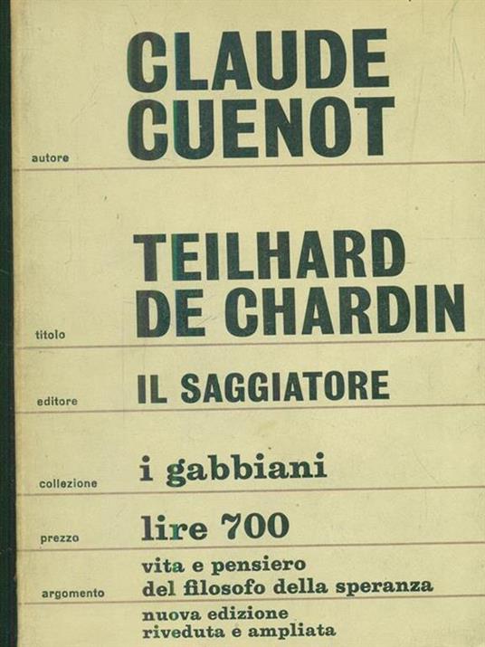 Teilhard de Chardin - Claude Cuenot - copertina