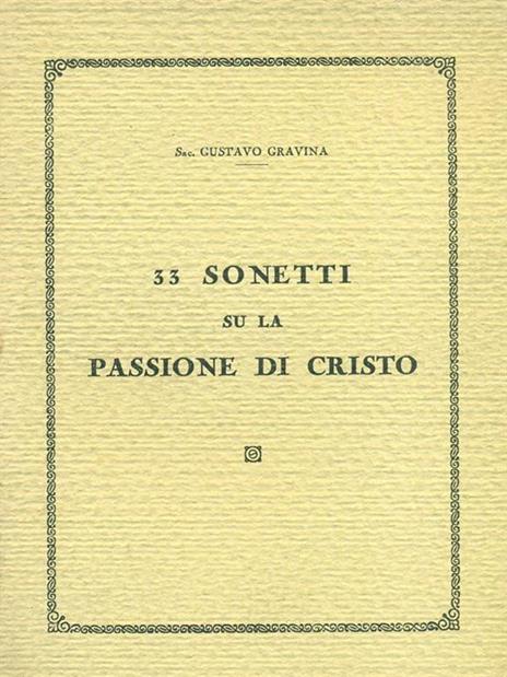 sonetti su la passionedi Cristo - Gustavo Gravina - copertina