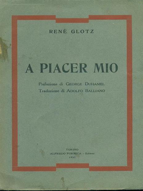 A piacer mio - René Glotz - copertina