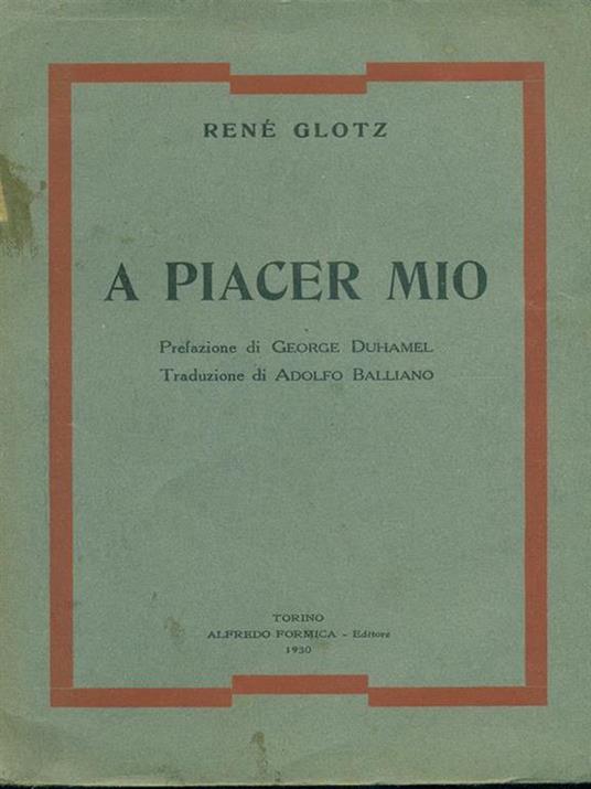 A piacer mio - René Glotz - copertina