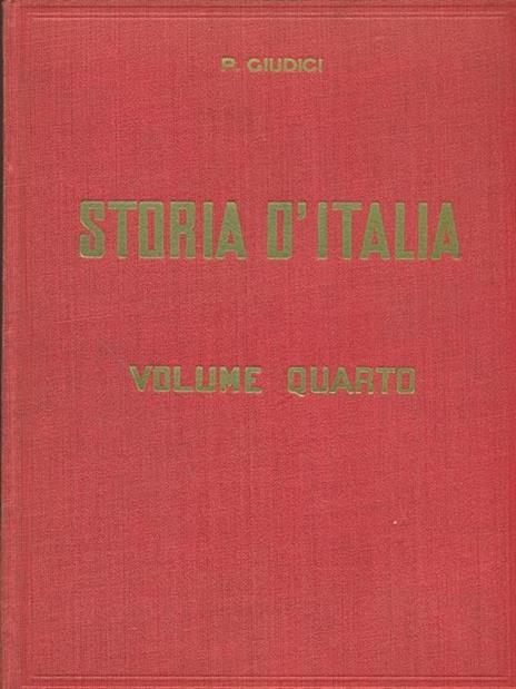 Storia d'Italia volume quarto - Paolo Giudici - copertina