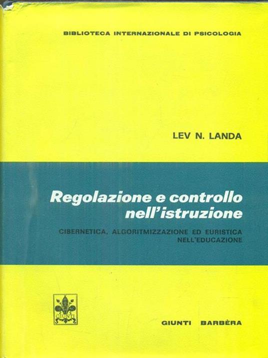 regolazione e controllo nell'istruzione - Lev N. Landa - copertina