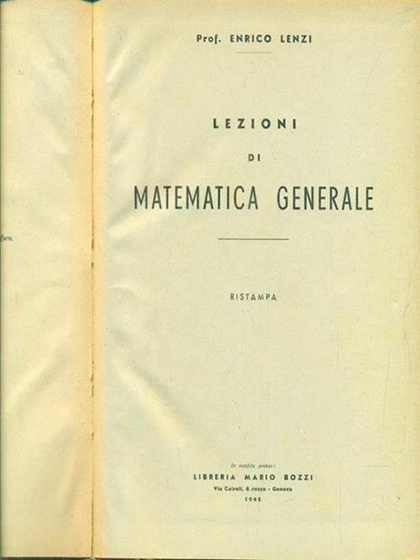 Lezioni di matematica generale - 5