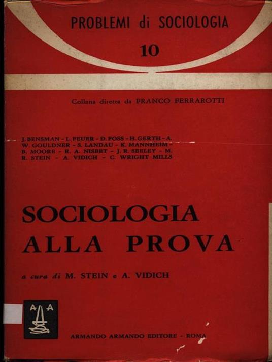 Sociologia alla prova - Stein,Vidich - copertina