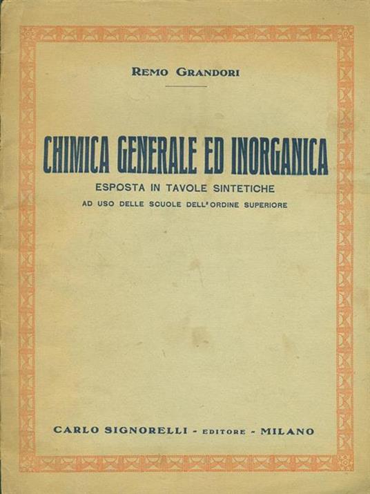 Chimica generale ed inorganica - Remo Grandori - copertina