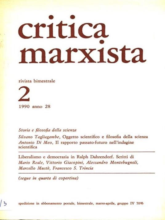 Critica marxista 2-1990 anno 28 - 8