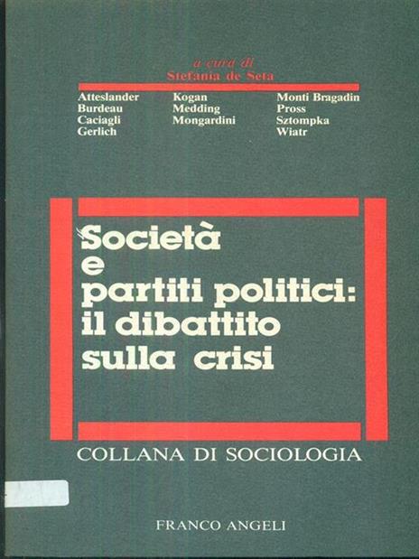 Società e partiti politici: il dibattito sulla crisi - copertina