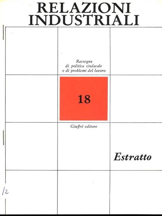 Estratto Rassegna di politica sindacale 18:Relazioni Industriali - 5