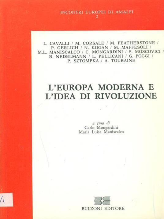 L' Europa moderna e l'idea di rivoluzione - M. Luisa Maniscalco - copertina