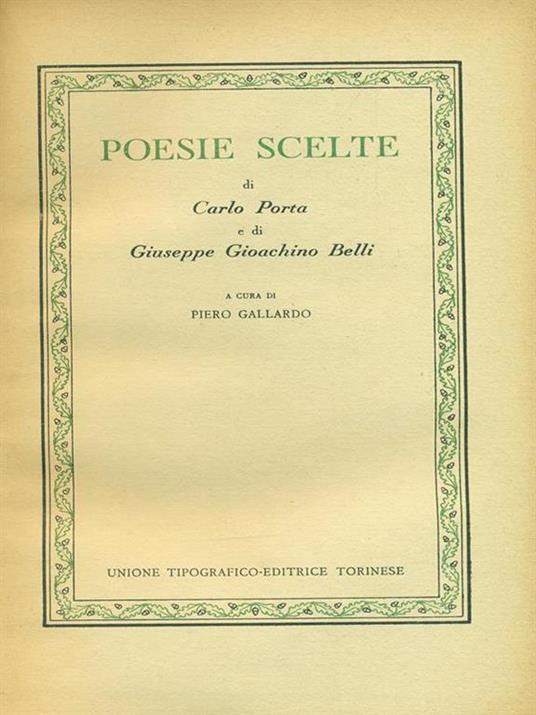 Porta e Belli Poesie scelte - Piero Gallardo - copertina