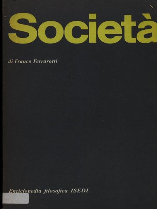 Società - Franco Ferrarotti - copertina