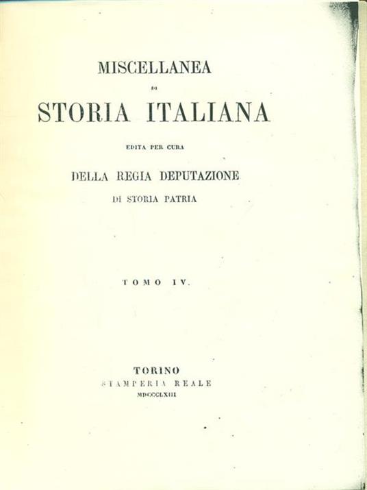 Miscellanea di storia italiana Ristampa - Vittorio Ricci - copertina